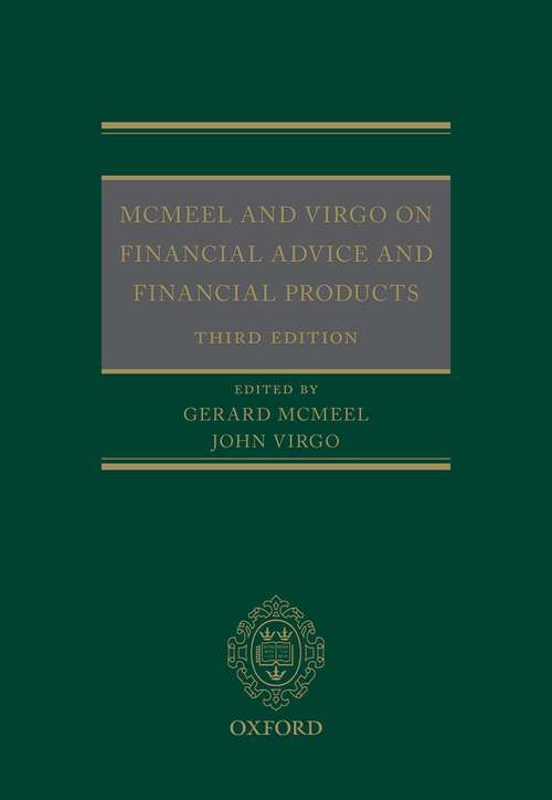 Book cover of McMeel and Virgo On Financial Advice and Financial Products