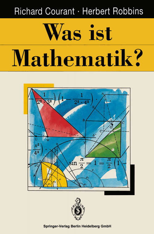 Book cover of Was ist Mathematik? (4. Aufl. 1992)