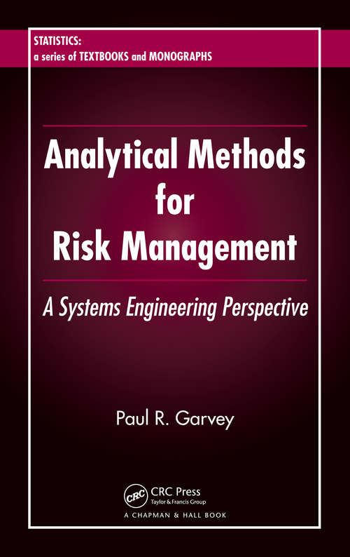 Book cover of Analytical Methods for Risk Management: A Systems Engineering Perspective
