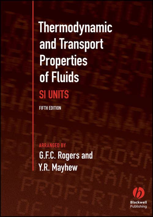 Book cover of Thermodynamic and Transport Properties of Fluids (5)