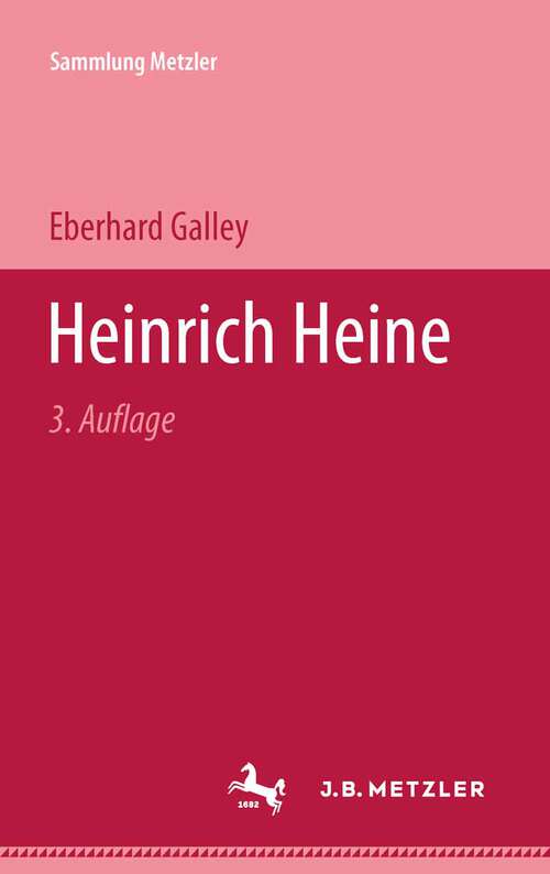Book cover of Heinrich Heine (Sammlung Metzler)