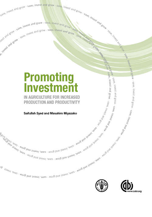 Book cover of Promoting Investment in Agriculture for Increased Production and Productivity