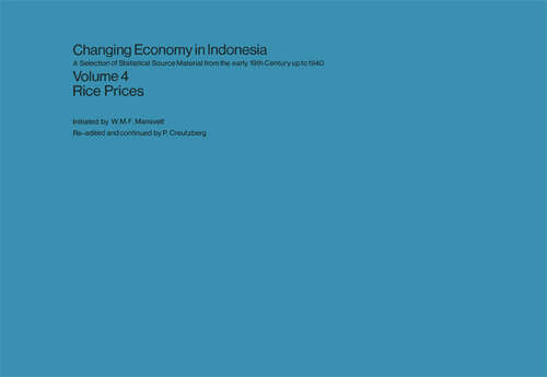 Book cover of Rice Prices (1978) (Changing economy in Indonesia)