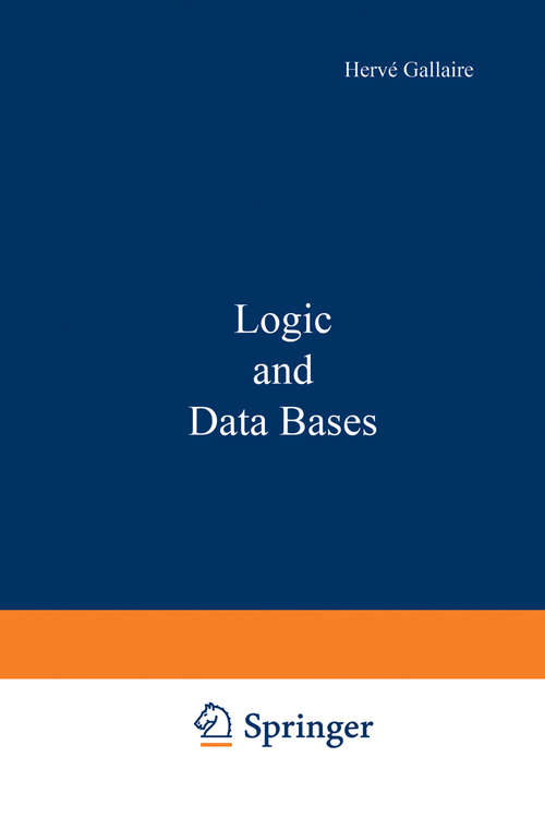 Book cover of Logic and Data Bases (1978)