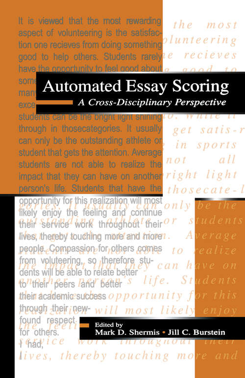 Book cover of Automated Essay Scoring: A Cross-disciplinary Perspective