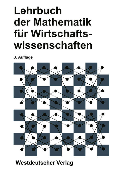 Book cover of Lehrbuch der Mathematik für Wirtschaftswissenschaften (3. Aufl. 1975)