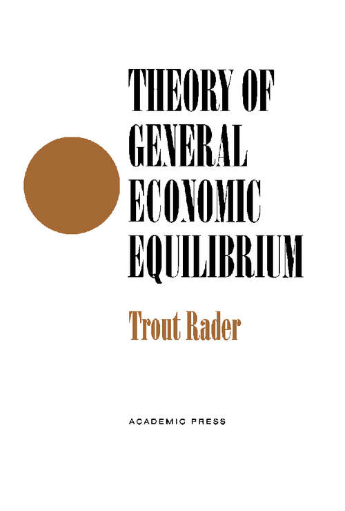 Book cover of Theory of General Economic Equilibrium