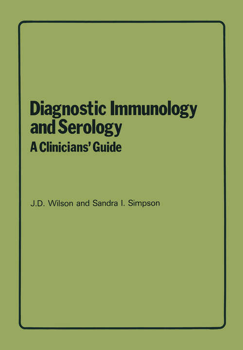 Book cover of Diagnostic Immunology and Serology: A Clinicians’ Guide (1980)