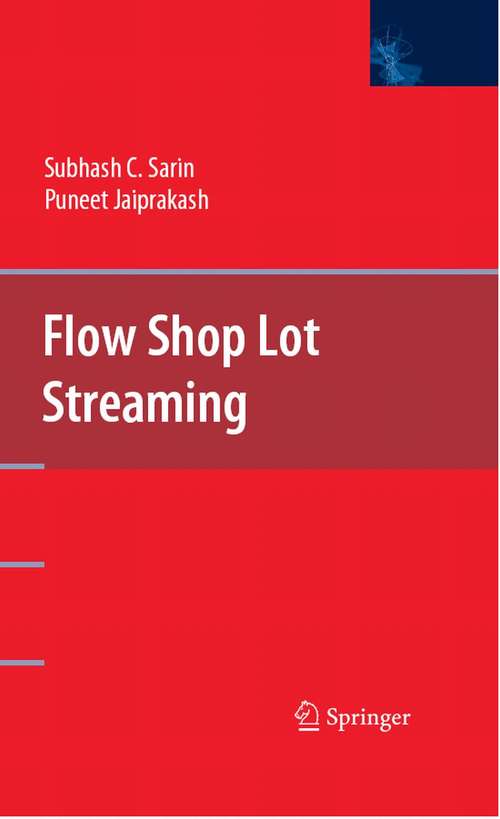 Book cover of Flow Shop Lot Streaming (2007)