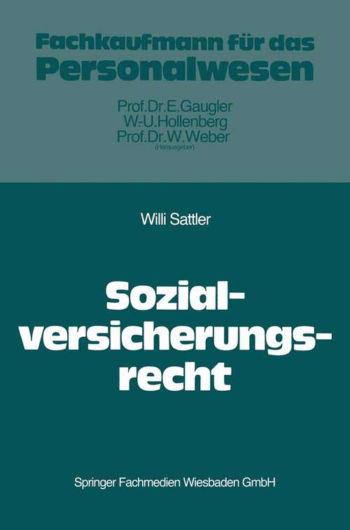 Book cover of Das Recht der Sozialversicherung (1976)