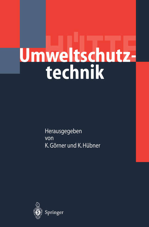 Book cover of Hütte: Umweltschutztechnik (1999) (VDI-Buch)