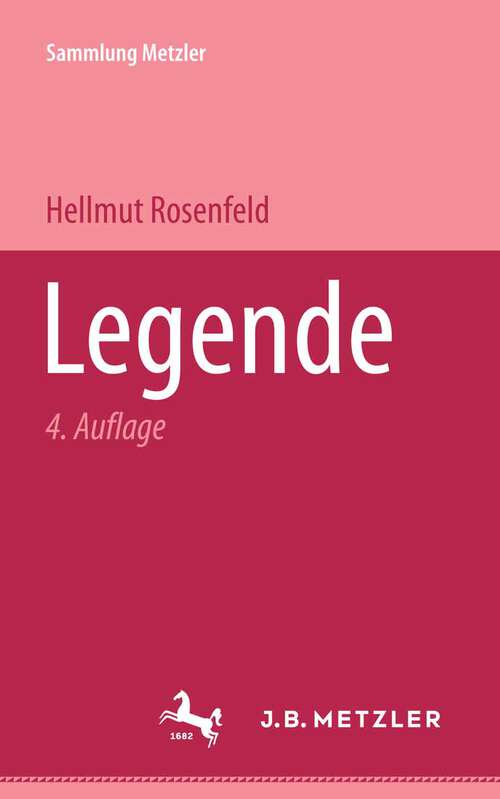 Book cover of Legende (4. Aufl. 1982) (Sammlung Metzler)