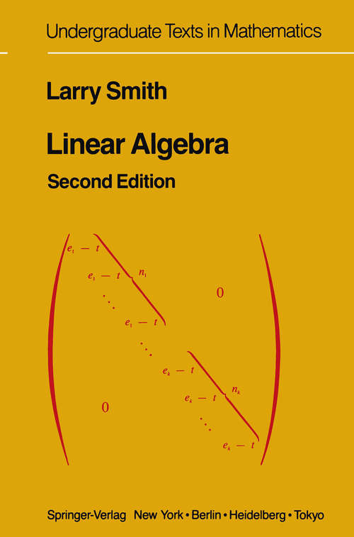 Book cover of Linear Algebra (2nd ed. 1984) (Undergraduate Texts in Mathematics)