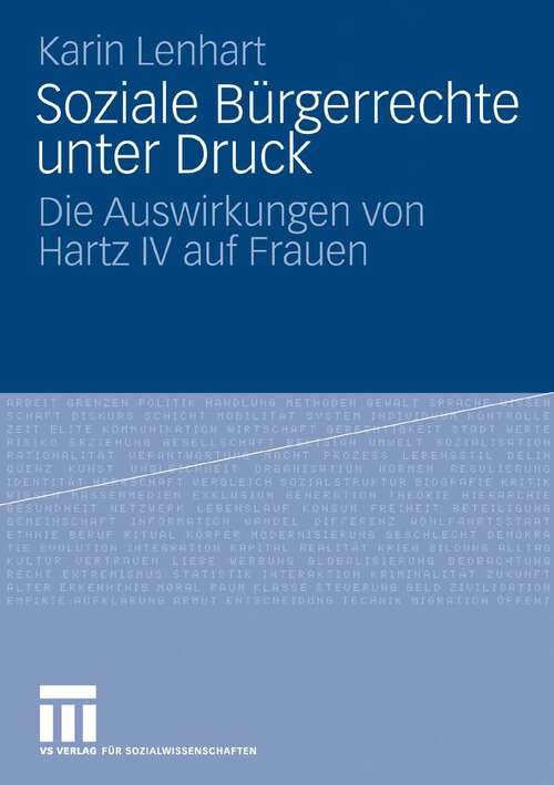 Book cover of Soziale Bürgerrechte unter Druck: Die Auswirkungen von Hartz IV auf Frauen (2009)