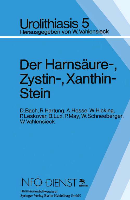 Book cover of Der Harnsäure-, Zystin-, Xanthin-Stein (1980)