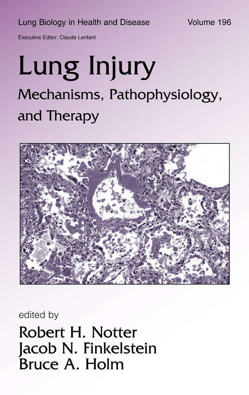 Book cover of Lung Injury: Mechanisms, Pathophysiology, and Therapy