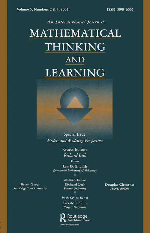 Book cover of Models and Modeling Perspectives: A Special Double Issue of mathematical Thinking and Learning