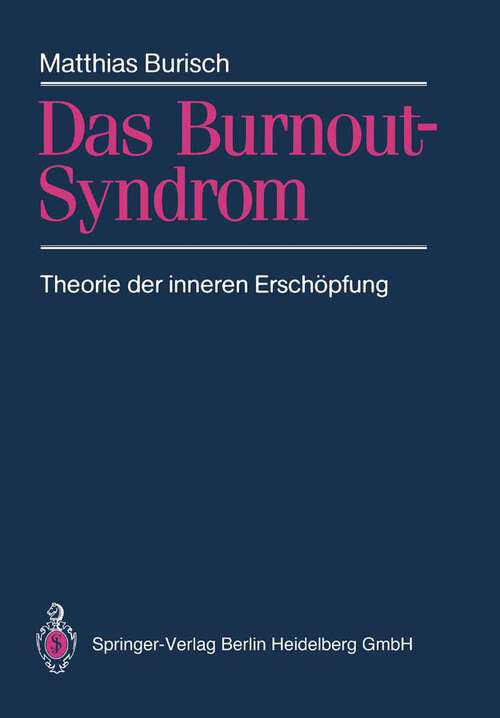Book cover of Das Burnout-Syndrom: Theorie der inneren Erschöpfung (1989)