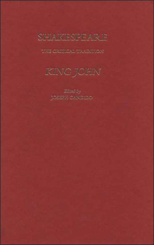 Book cover of King John (Shakespeare: The Critical Tradition)