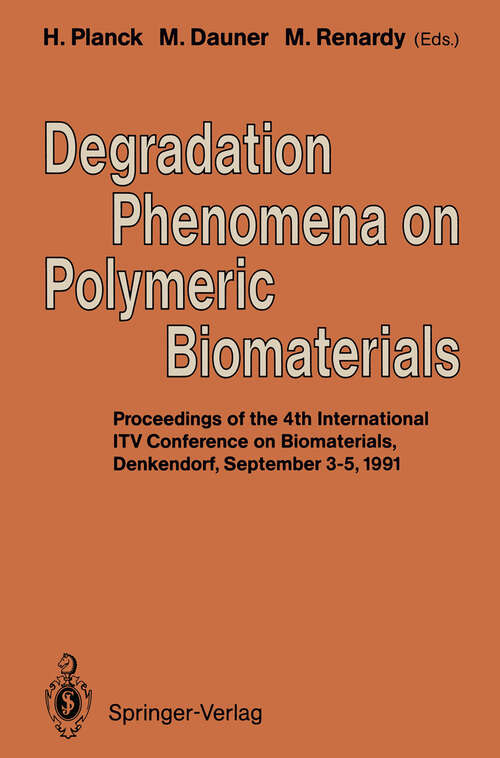 Book cover of Degradation Phenomena on Polymeric Biomaterials (1992)