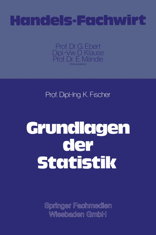 Book cover of Grundlagen der Statistik (1976)