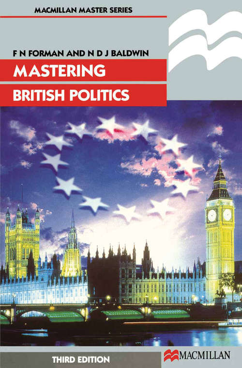 Book cover of Mastering British Politics (3rd ed. 1996) (Macmillan Master)