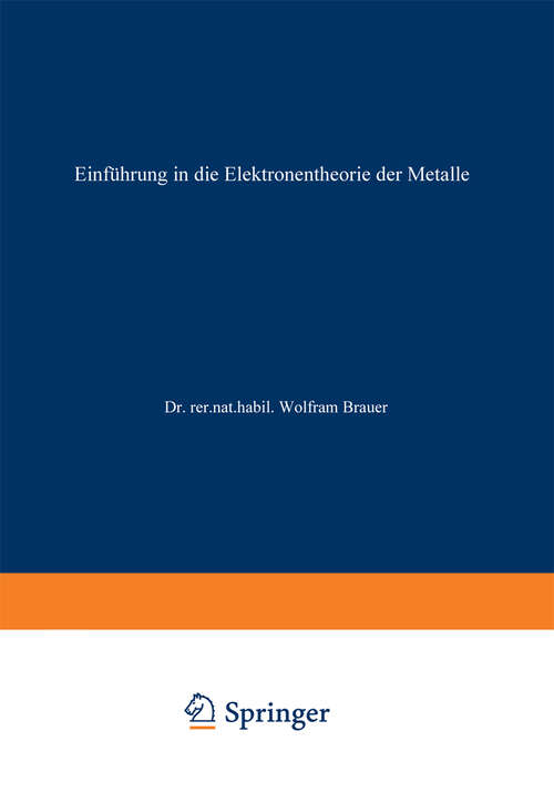 Book cover of Einführung in die Elektronentheorie der Metalle (1966)