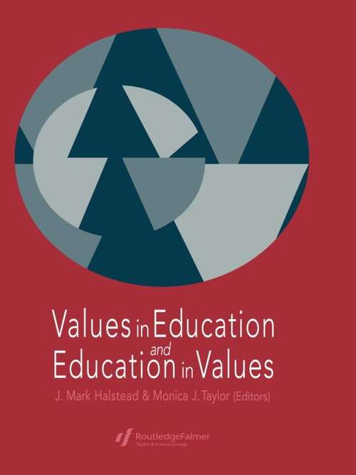 Book cover of Values in Education and Education in Values