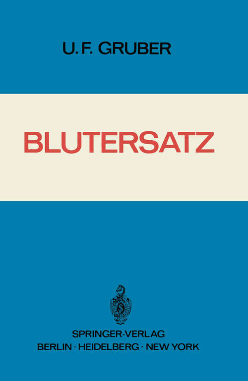 Book cover of Blutersatz (1967)