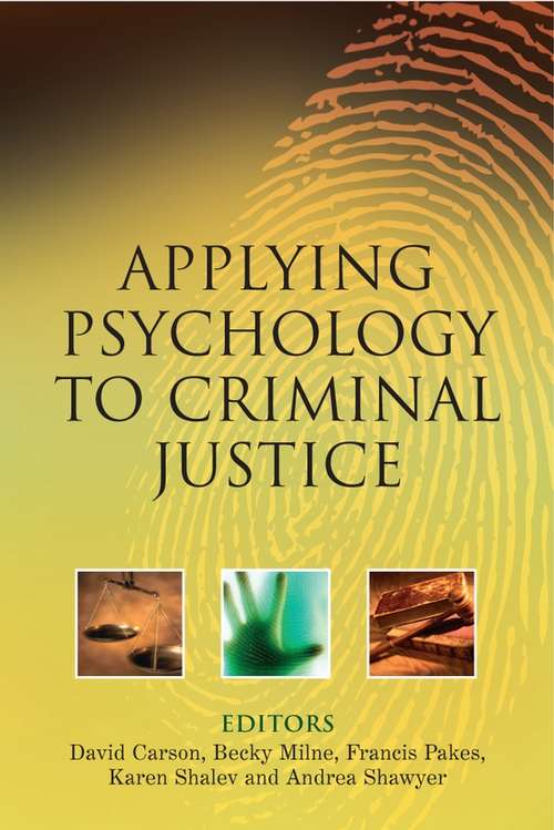 Book cover of Applying Psychology to Criminal Justice