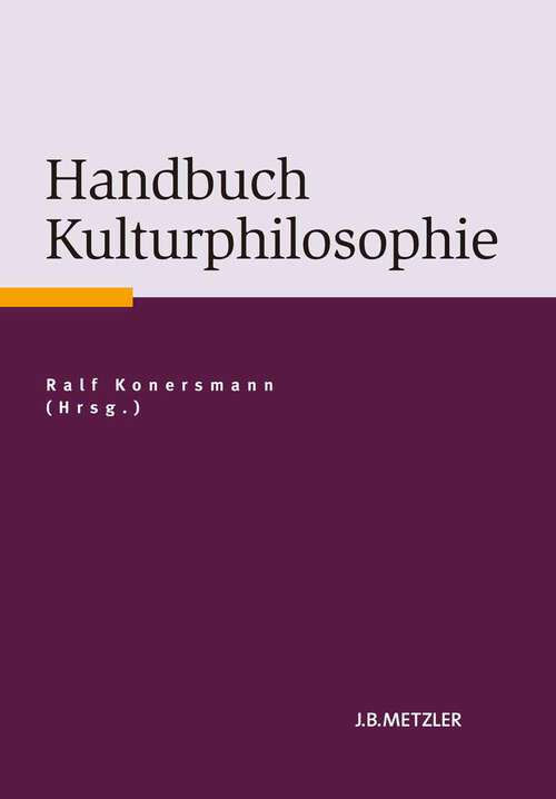 Book cover of Handbuch Kulturphilosophie