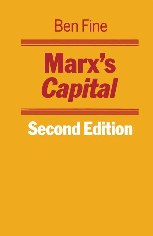 Book cover of Marx's "Capital" (1st ed. 1984) (Macmillan Studies In Economics Ser.)