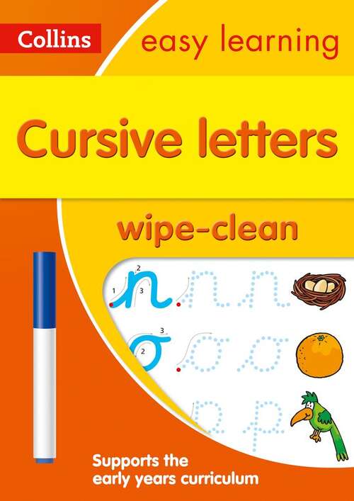 Book cover of Collins Easy Learning Preschool — CURSIVE LETTERS AGE 3-5 WIPE CLEAN ACTIVITY BOOK (PDF)