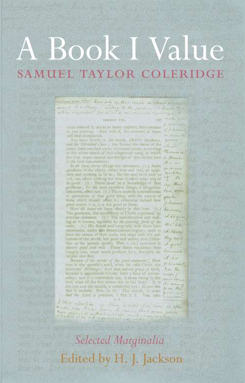 Book cover of A Book I Value: Selected Marginalia