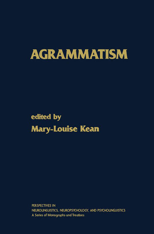 Book cover of Agrammatism