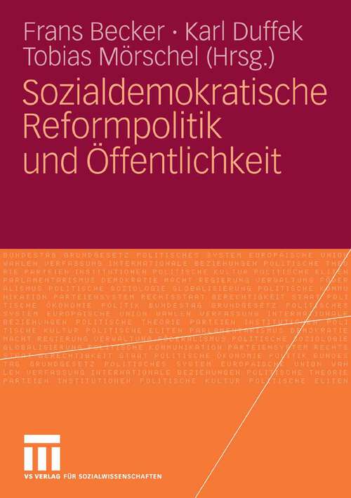 Book cover of Sozialdemokratische Reformpolitik und Öffentlichkeit (2007)