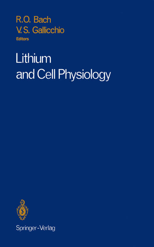 Book cover of Lithium and Cell Physiology (1990)