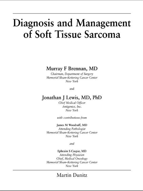 Book cover of Diagnosis and Management of Soft Tissue Sarcoma