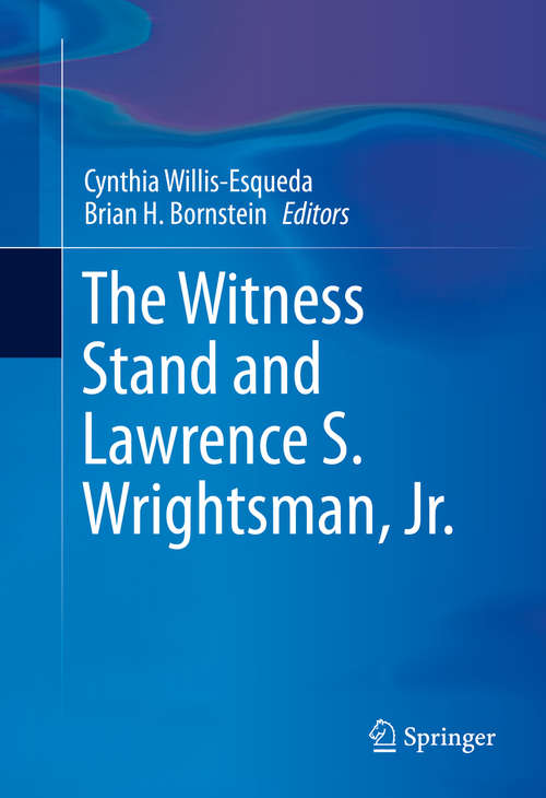 Book cover of The Witness Stand and Lawrence S. Wrightsman, Jr. (1st ed. 2016)