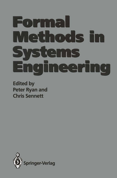 Book cover of Formal Methods in Systems Engineering (1993)