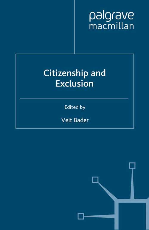 Book cover of Citizenship and Exclusion (1997)