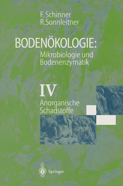 Book cover of Bodenökologie: Anorganische Schadstoffe (1997)