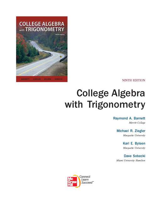 Book cover of EBOOK: College Algebra with Trigonometry (UK Higher Education  Mathematics Mathematics)
