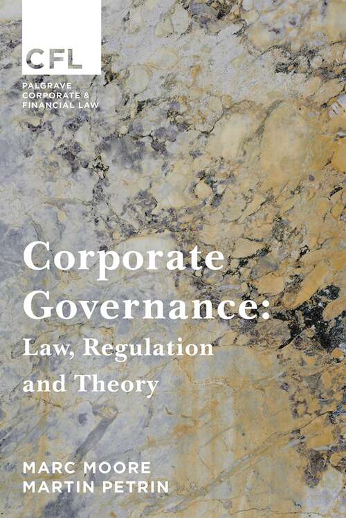 Book cover of Corporate Governance: Law, Regulation and Theory (Corporate and Financial Law)