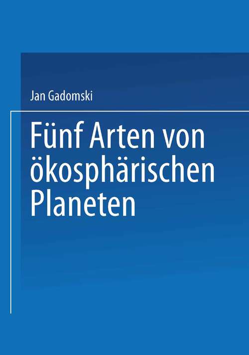 Book cover of Fünf Arten von ökosphärischen Planeten (1958)