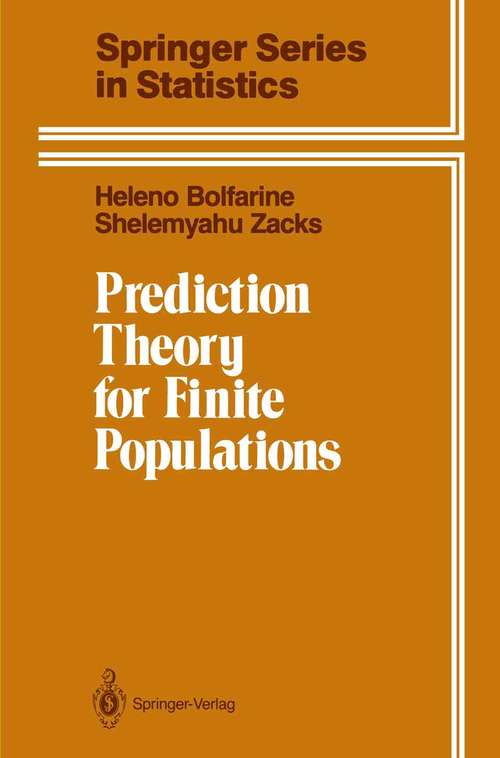 Book cover of Prediction Theory for Finite Populations (1992) (Springer Series in Statistics)