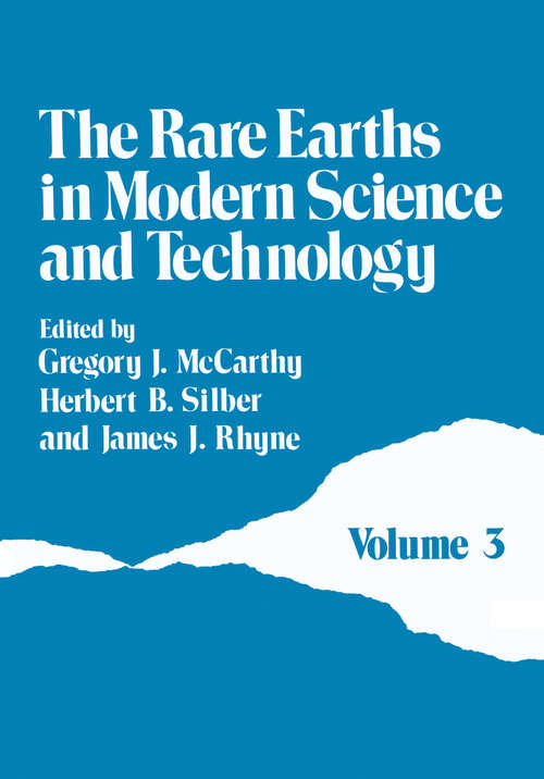 Book cover of The Rare Earths in Modern Science and Technology: Volume 3 (1982)