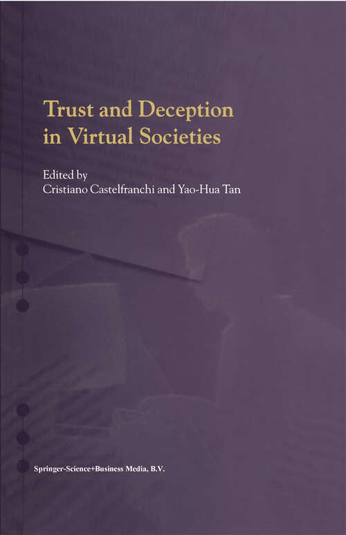 Book cover of Trust and Deception in Virtual Societies (2001)