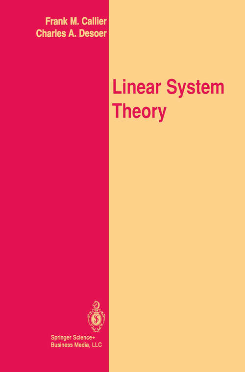 Book cover of Linear System Theory (1991) (Springer Texts in Electrical Engineering)