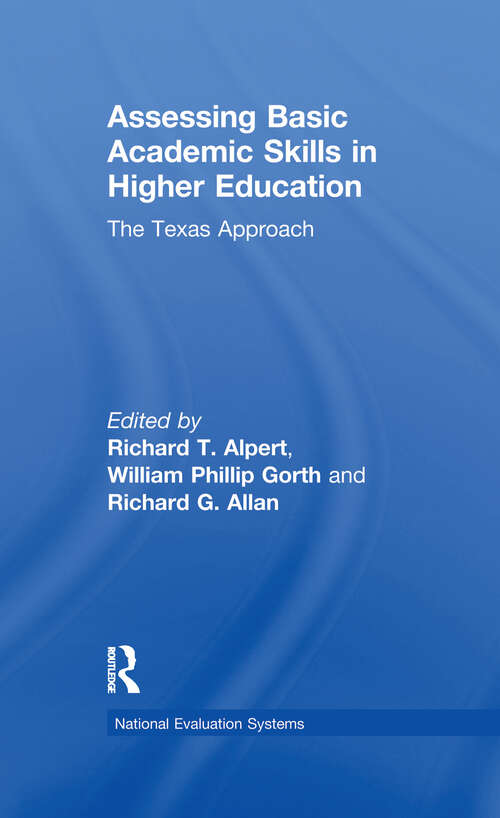 Book cover of Assessing Basic Academic Skills in Higher Education: The Texas Approach
